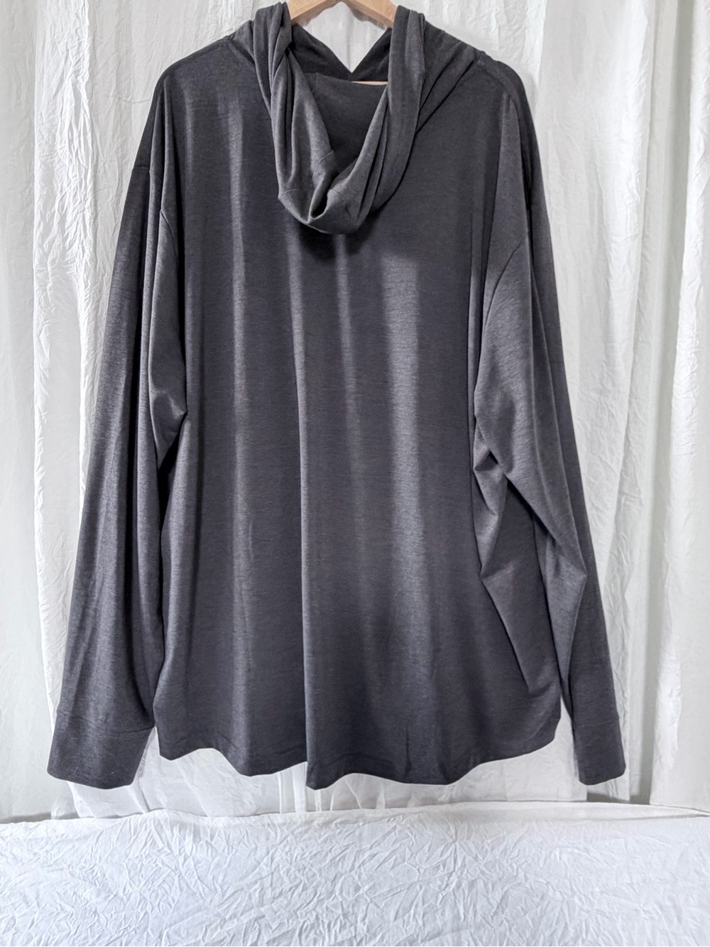 Fresh Clean Threads Dark Gray Lightweight Hooded Pullover Sweatshirt - Picture 8 of 8